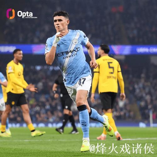 自23-24赛季以来福登8次禁区外远射破门，英超同期最多